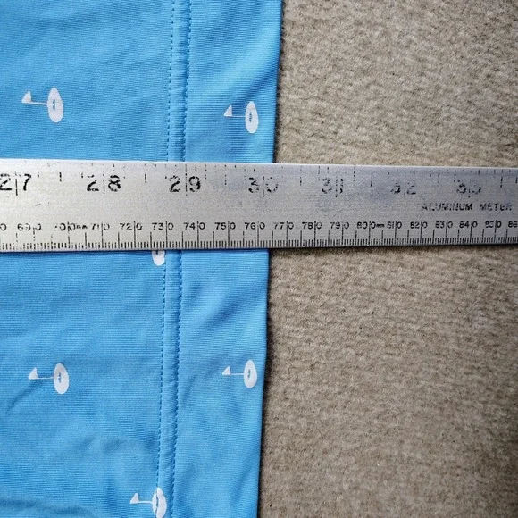 FootJoy Polo Shirt Mens Large Blue Athletic Fit Golf Flag Print Performance - Picture 7 of 8